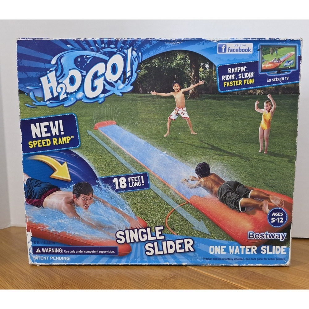 H2O Go Water Slider 18' Outdoor Inflatable Water Slip‎ Slide Summer Toy Bestway